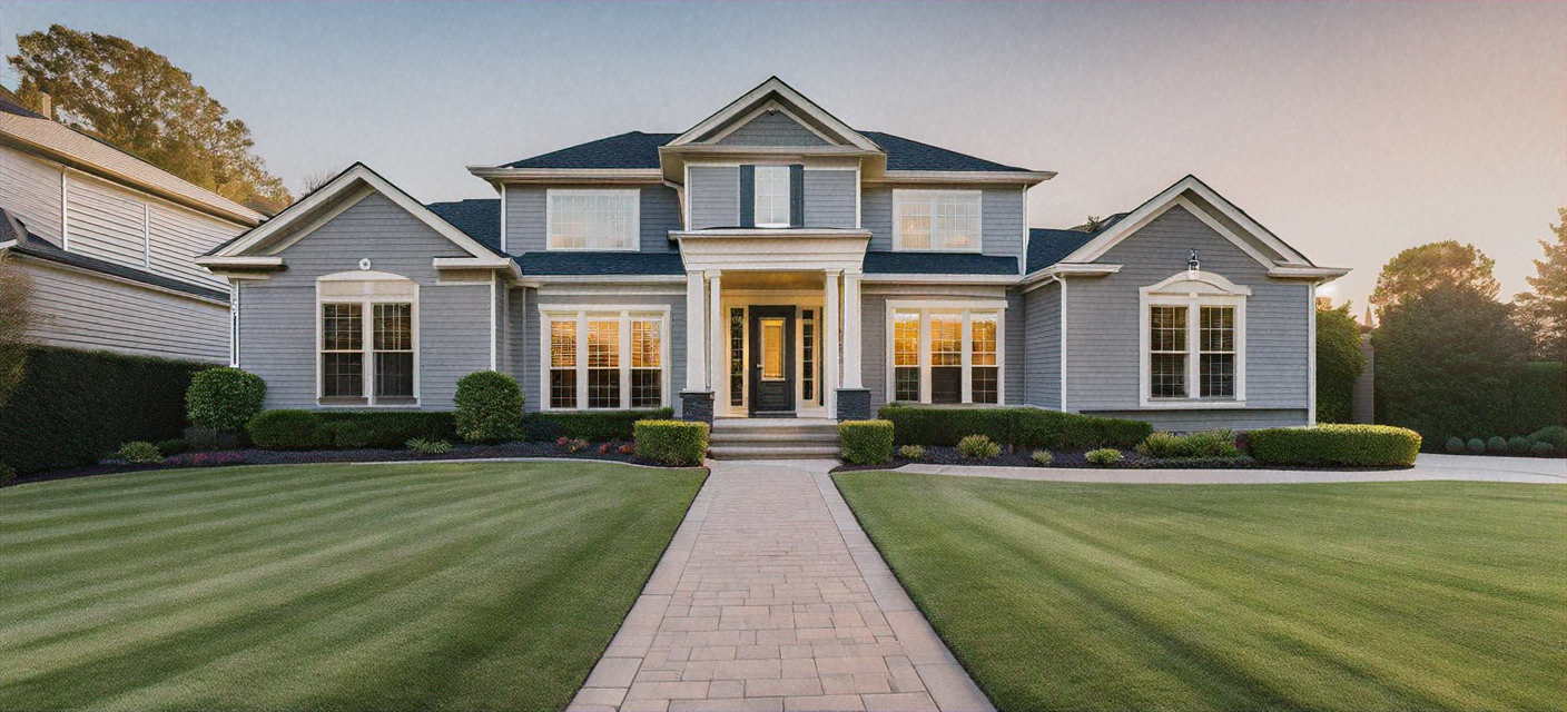 Luxury residential home exterior with manicured lawn in Boulder Colorado neighborhood