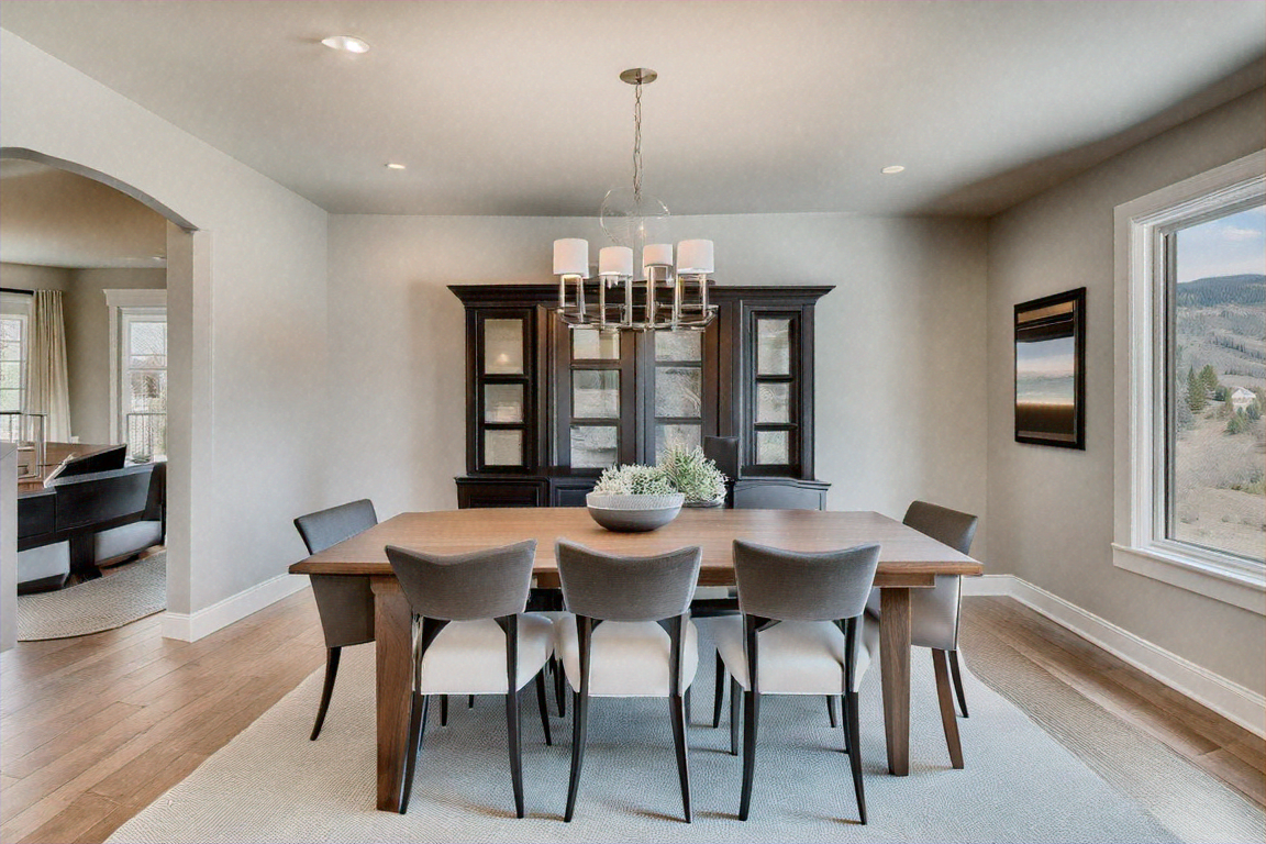 Formal dining room staged in a luxury Boulder Colorado home